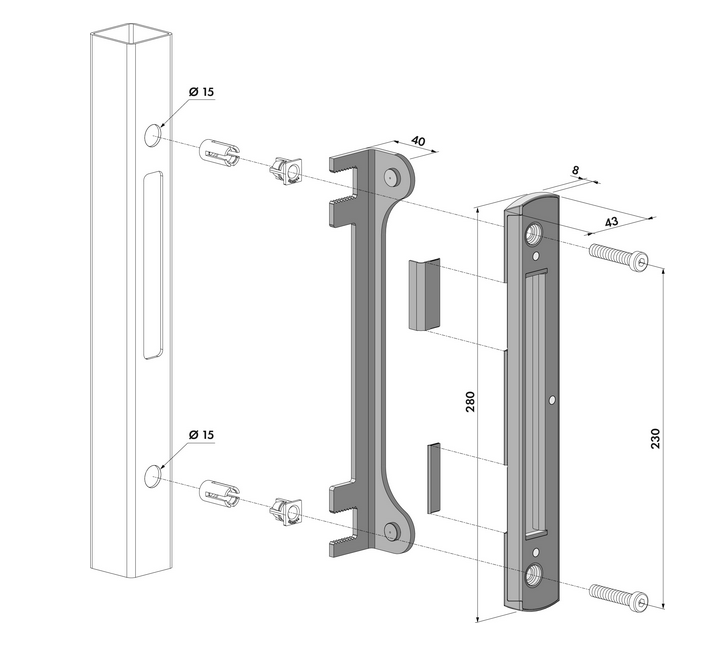 Locinox Stainless Steel Surface-Mounted Keep | Gate Locks | Tigerlink